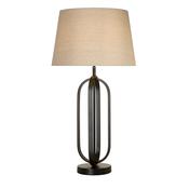 Chic Table Lamp - Black Metal with Natural Shade