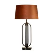 Chic Table Lamp - Black Metal with Burnt Orange Shade image