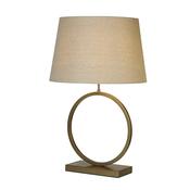 Elegant Table Lamp - Bronze Metal With Natural Shade image