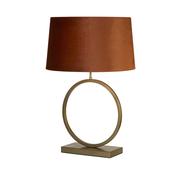 Elegant Table Lamp - Bronze Metal With Burnt Orange Shade image