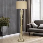 Champagne Finish W/ Beige Linen Shade Juliet Floor Lamp