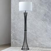 Matt Black Finish W/ Beige Linen Shade Juliet Floor Lamp