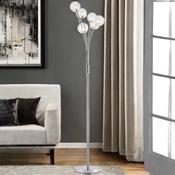 6L Blarney Chrome Finish W/Clear Glass Floor Lamp