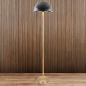 Bella Brass Floor Lamp C/W Black Dome Shade image