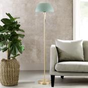 Bella Brass Floor Lamp C/W Green Dome Shade image