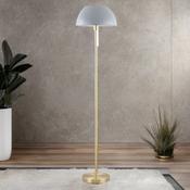 Bella Brass Floor Lamp C/W Grey Dome Shade image