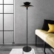 Black &amp; Satin Brass Insert Retro Style Metal Floor Lamp image