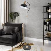 Black/Brushed Brass Swan Floor Lamp image