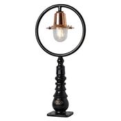 Copper railway style pedestal light in cast iron image