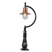 Vintage tear drop pedestal light in copper and cast iron image
