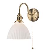 Hadano Wall Light Natural Brass &amp; Ceramic Domed Shade image