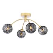 Izzy 4 Light Semi-Flush Polished Gold and Black Confetti Glass image