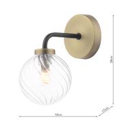 Lainey Wall Light Matt Black &amp; Twisted Glass image