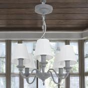 Grey W/ Off White Pleat Shades Light Fitting image