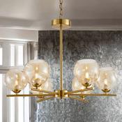 Noida 6L Matt Brass C/W Dimpled Amber Glass image