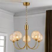 Fado 5L Satin Brass C/W Amber Glass image