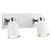 Loft 2 Light Wall Spotlight Matt White Polished Chrome image