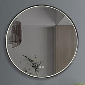 Fabro Black Ip44 Led Round Bathroom Mirror image