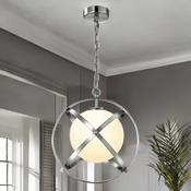 Satin Nickel Finish C/W Opal Glass Saturn Pendant image