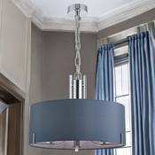 PEILLON 3L CHROME PENDANT C/W GREY OR WHITE SHADE image