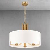 PEILLON 3L SATIN BRASS PENDANT C/W WHITE SHADE image