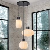 Black W/ Ribbed Opal Glass Skytech Pendant image