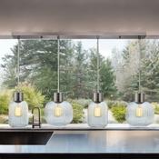 Satin Nickel W/ Ribbed Clear Glass Skytech Pendant