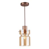 COPPER FINISH with AMBER GLASS CAMDEN PENDANT FITTING image