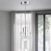 Silver Finish W/ Clear Glass Camden Pendant Fitting
