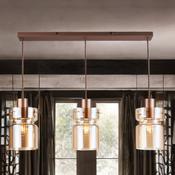 Copper Finish W/ Amber Glass Camden Pendant Fitting image