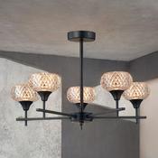 Ip44 Alpine 5L Black Semi Flush Pendant image