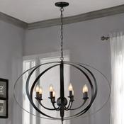 8L Salito Black Rustic Industrial Style Pendant In Black Metal Work.