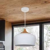 White W/ Wood Effect Matera Pendant