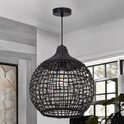 Harvest Rattan Pendant - Black Finish image