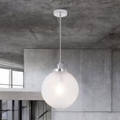 Silvia Chrome &amp;Amp; Textured Glass Pendant