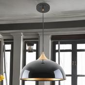 HIGH GLOSS BLACK DOME STYLE METAL PENDANT image