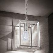 Satin Nickel Galley Clear And Metal Frame Pendant image