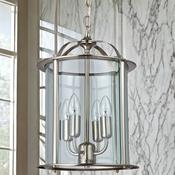 Satin Nickel Round Glass Lantern image