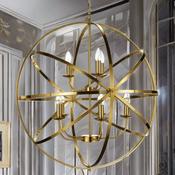 2 Tier 5+3 Matt Brass Besca Pendant