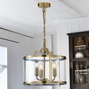 Zaros 3L Pendant In Antique Brass