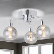 3*3W Ip44 Reyna Semi Flush Chrome C/W Smoke Glass image