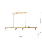 Spiral 6 Light Bar Pendant Matt Gold Fitting Only image