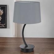 TENAYA MATT BLACK T/L C/W GREY LINEN SHADE