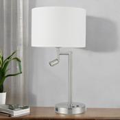 Satin Nickel W/ White Shade Ashley Table Lamp