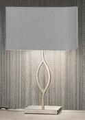 Polished Nickel W/ Grey Linen Shade Casa Home Décor Table Lamp