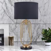 Matt Brass W/ Black Shade Casa Home Table Lamp