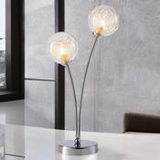 Polished Chrome W/ Clear Globe Glass Shades Table Lamp