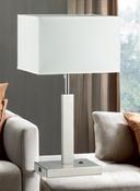 Satin Nickel W/ Cream Shade Ultra Lounge Dunmore Table Lamp
