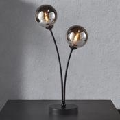 Matt Black Finish C/W Smoke Glass Shades Table Lamp image