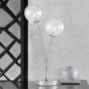 2L Blarney Chrome Finish W/Clear Glass Table Lamp